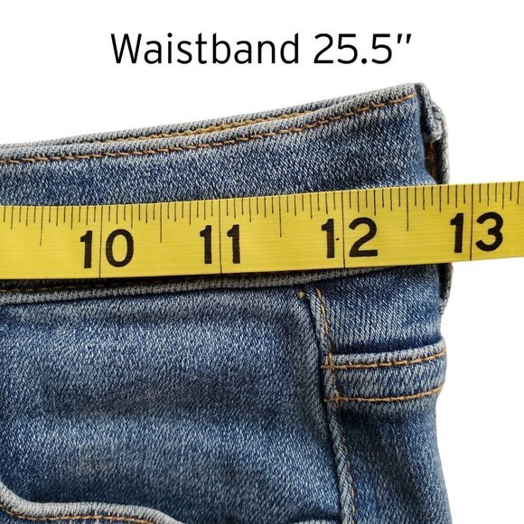 7 For All Mankind Luxe Vintage High Waist Slim Kick Flare Studded Hems Size 24 - Picture 12 of 16